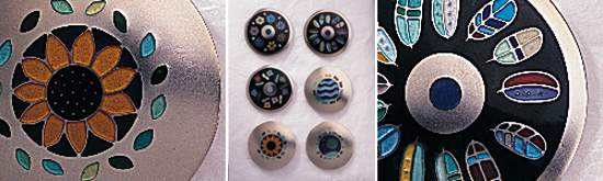 enamelled silver brooches by jane moore