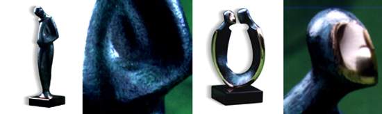 patinated bronze sculptures by stephen broadbent